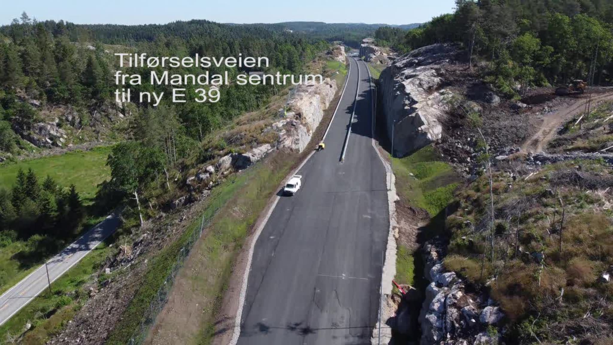 Slik ser tilførselsveien fra Mandal til ny E 39 ut