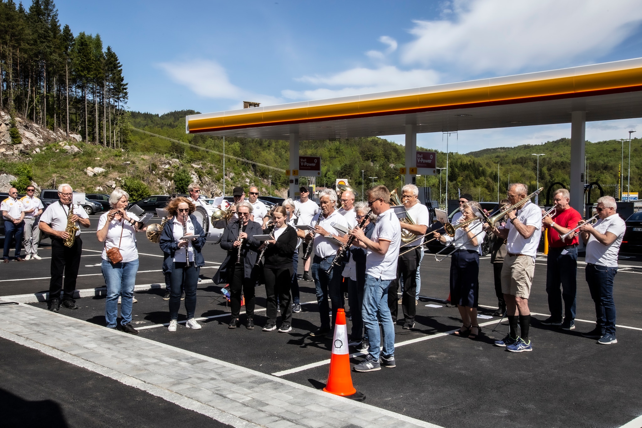 Søgne Musikkorps spiller under åpningen Foto: Tormod Flem Vegge