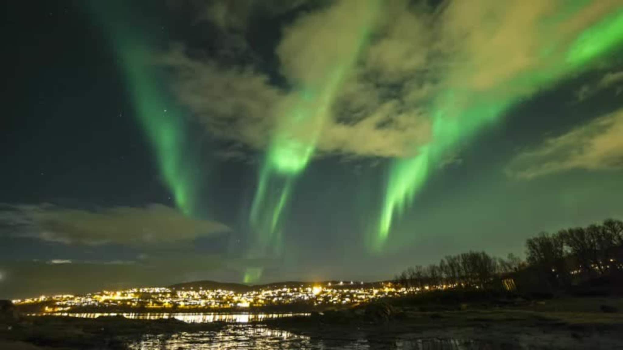 Se det spektakulære nordlyset