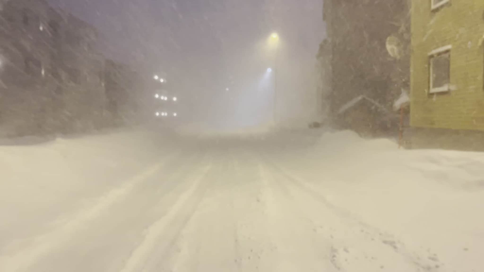 Snøfokk på Tromsøya