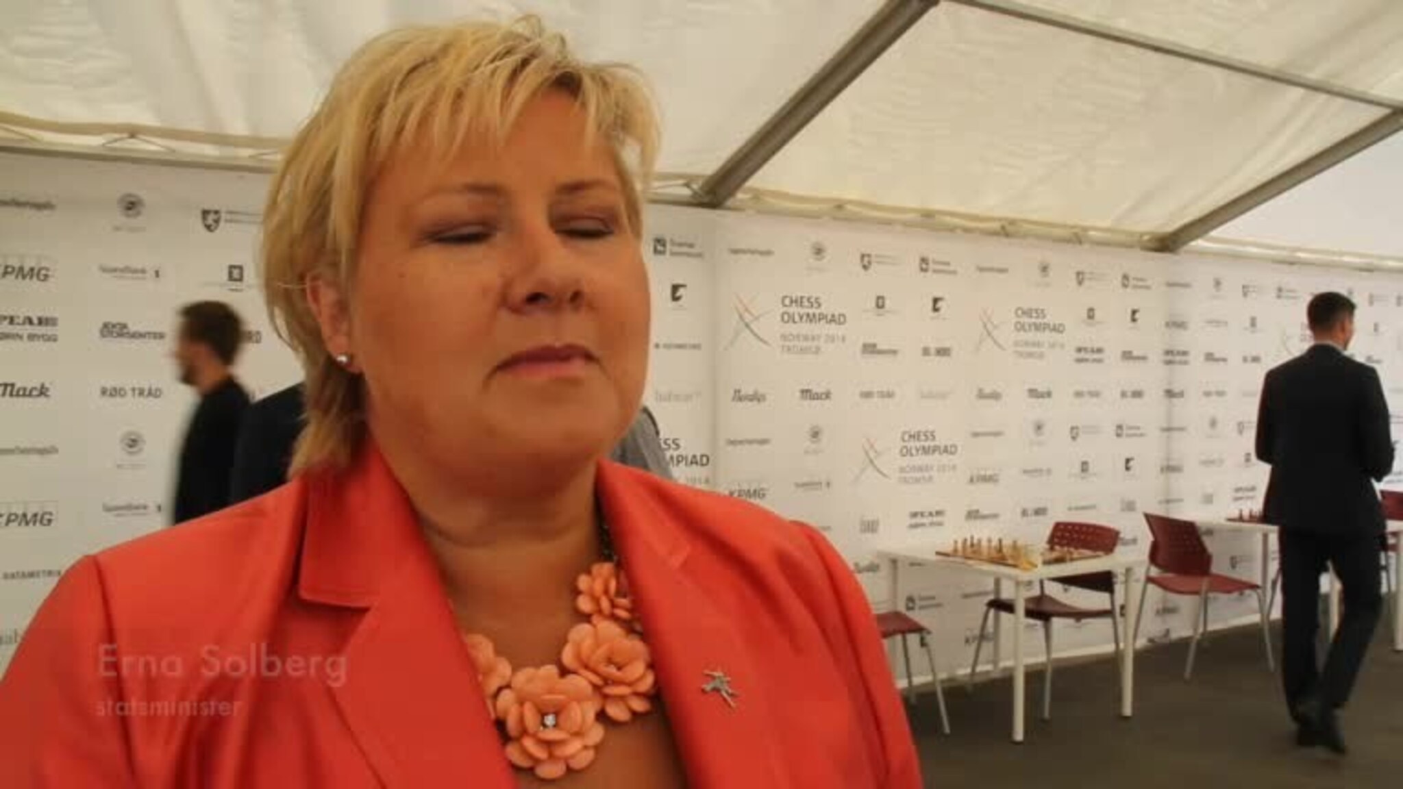 Erna Solberg besøkte sjakk-OL