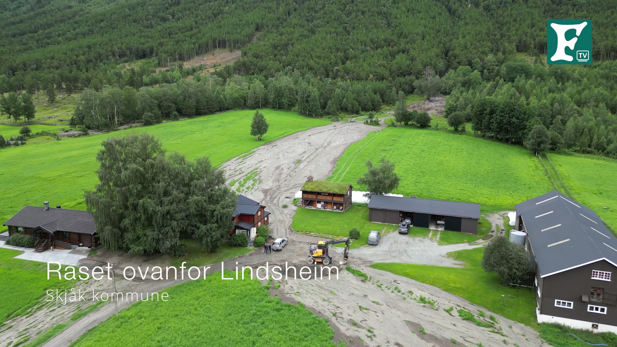 Raset ovanfor Lindsheim frå lufta