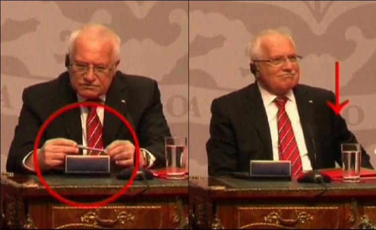Tsjekkisk president stjeler kulepenn under statsbesøk